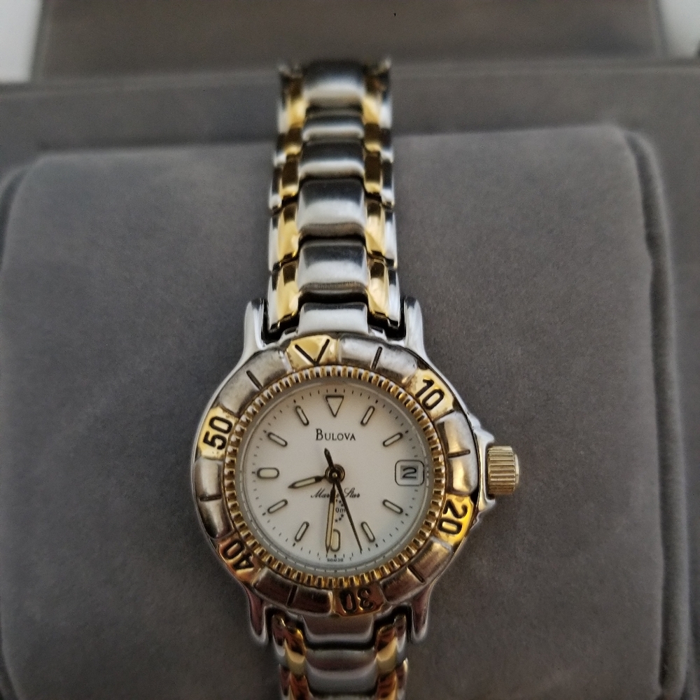 Bulova silver and gold women's watch